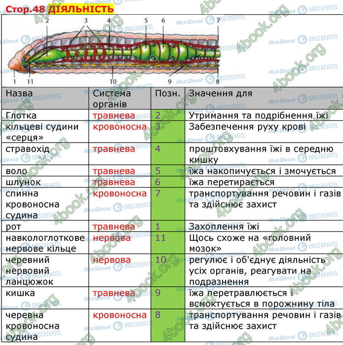 ГДЗ Біологія 7 клас сторінка Стр.48 (0)